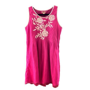 April Cornell sleeveless, pink dress, size medium.